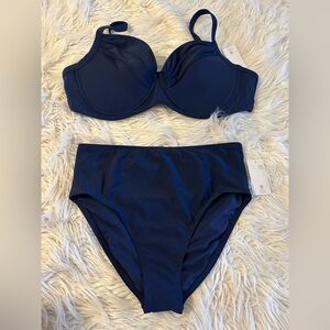 Navy Blue Women's Swimwear Set